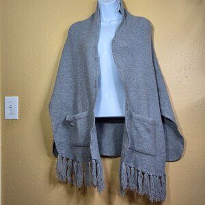 NWT On 34th Women's Whipstitch Edge Heather Gray Wrap